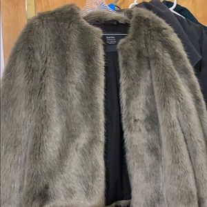 Bershka Faux Fur Grey Jacket